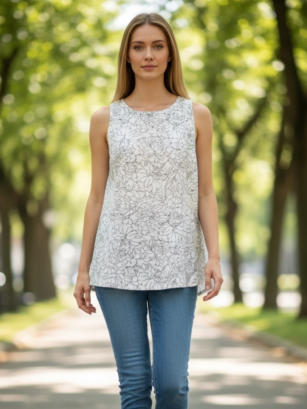 Banana Republic Boxy Sleeveless Tank Top - Picture 1 of 7